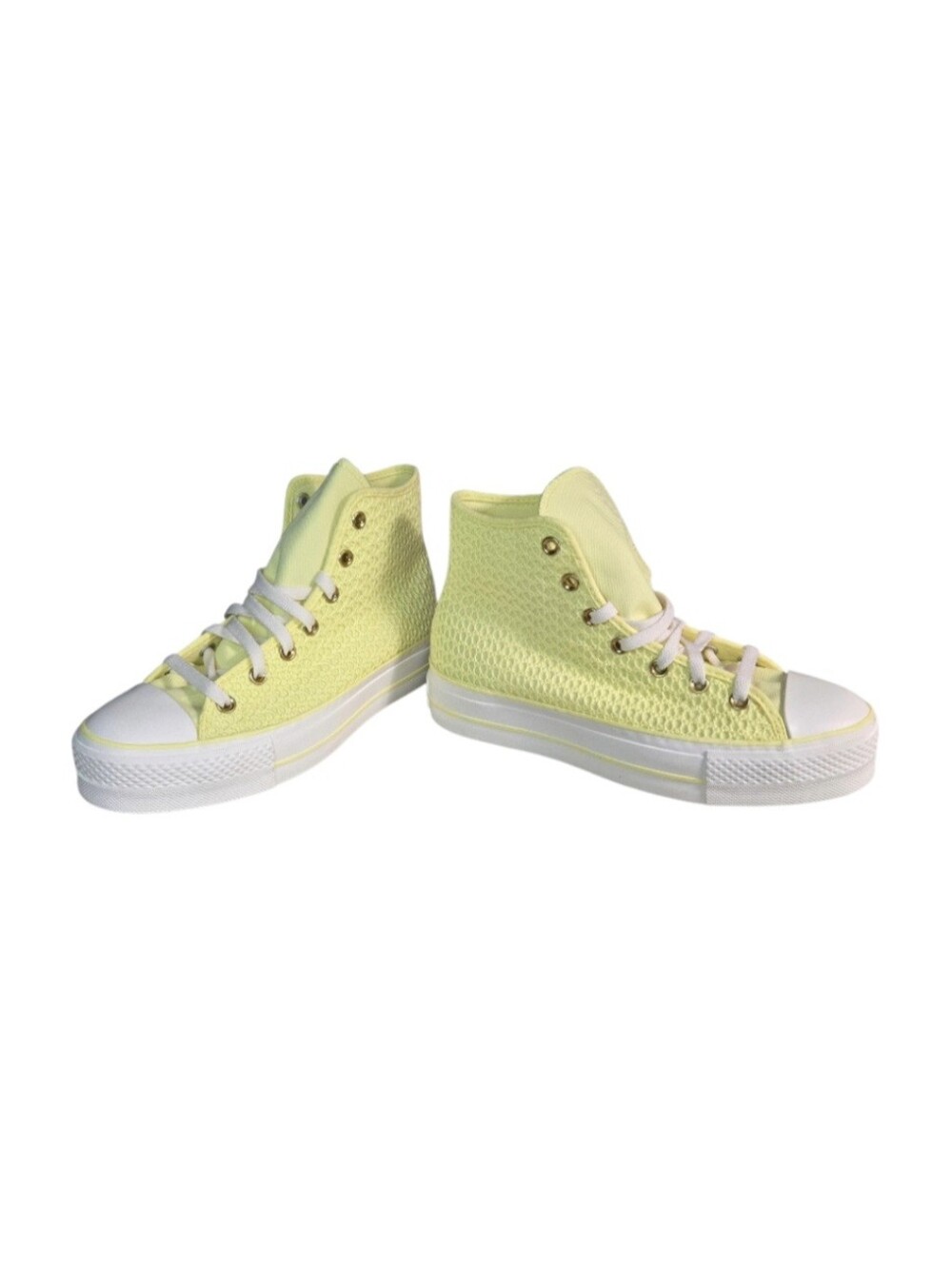 Converse Chuck All Star Lift Platform Knit High in Lemon Slushy, Size 9 or 8.5 W